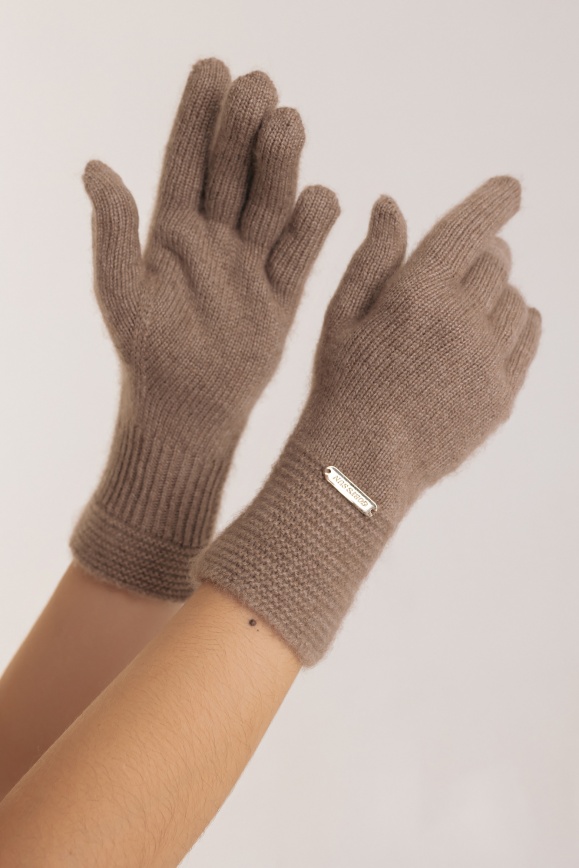 Купить Перчатки из 100% кашемира цвета капучино 